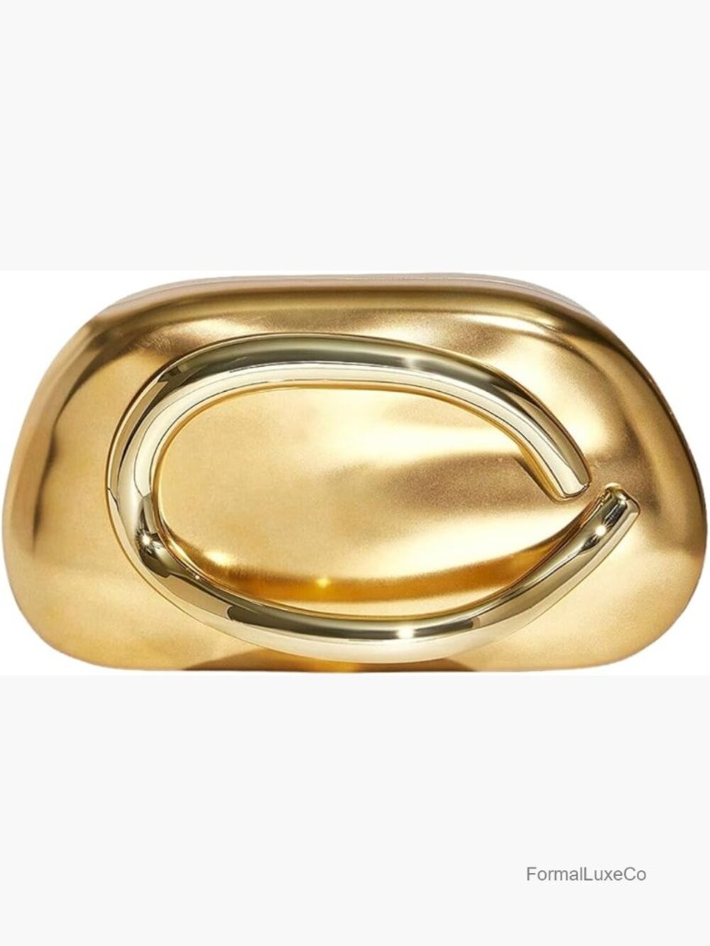 Metallic Evening Clutch Purse Crossbody Bag Wedding Party Metal Handlebars